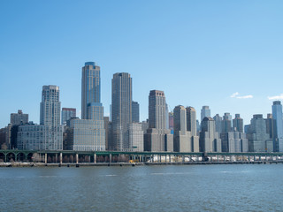 Fototapeta na wymiar Landscape from Cruiser at Hudson River, New York City ハドソン川からのニューヨーク