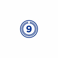 Number on Ornament Circle Logo Vector