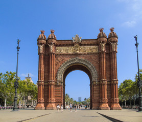 Fototapeta na wymiar The Arc de Triomf or Arco de Triunfo in Barcelona, Spain, It is a famous monument