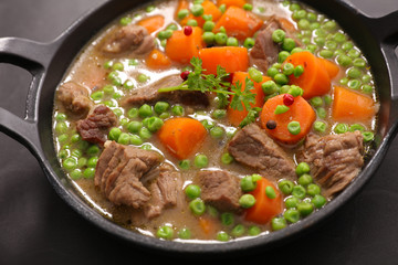 beef, carrot and pea