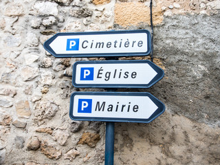 panneau de signalisation &agrave; leucate village