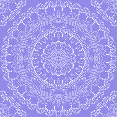 Seamless pattern with mandala ornament. Hand drawn illustration