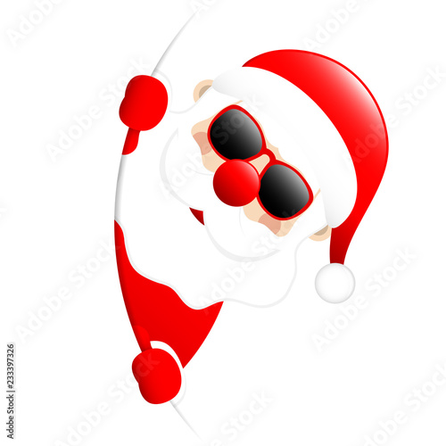 &quot;Santa Sunglasses Banner Round&quot; Stockfotos und lizenzfreie Vektoren auf