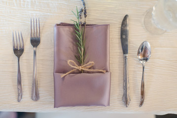 lavender place setting
