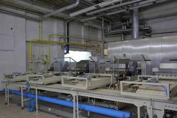Naklejka premium Industrial equipment and machinery at the factory of bread and sweets