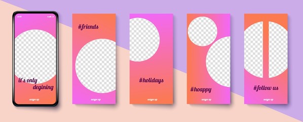 Set of modern templates for the phone. Vector illustration