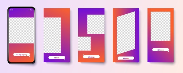 Set of modern templates for the phone. Vector illustration