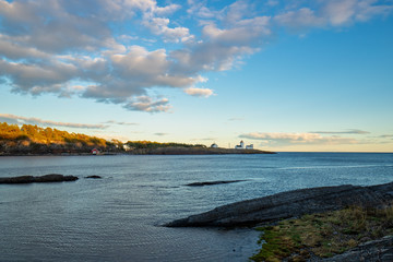 The wild coast of Norway at sunset