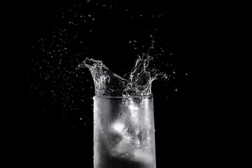 water splash in glass