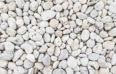 White pebbles stone texture and background 