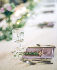lavender place setting