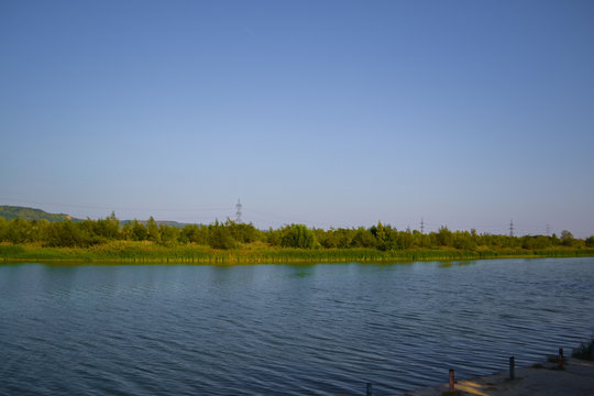 Arges river in Pitesti, Romania
