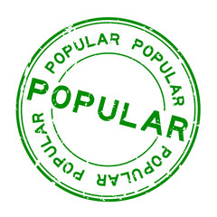 Grugne green popular word round rubber seal stamp on white background