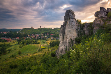 Fototapeta na wymiar Castle in Olsztyn near Czestochowa from Biaklo mountain, Poland