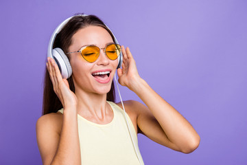 Half turn close up portrait attractive beautiful adorable gorgeo