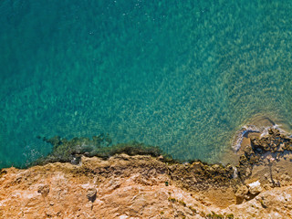 Amazing aerial landscape of the Blue Lagoon in Malta