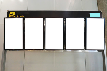 Blank Advertisement billboard at airport .