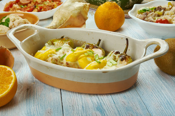 Creole Smokey Chicken Chile Rellenos