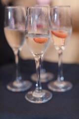 glasses of champaign on table