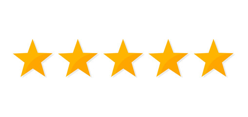 Five stars rating icon. Vector illustration.