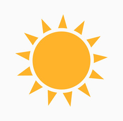 Sun icon, flat element for design.