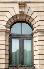 Fototapeta na wymiar European building windows..