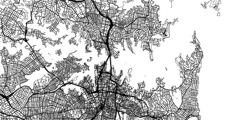 Fototapeta premium Urban vector city map of Sydney, Australia