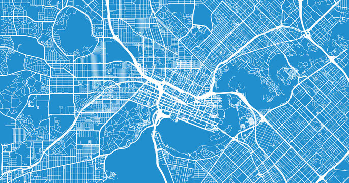 Urban Vector City Map Of Perth, Australia