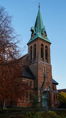 Fototapeta na wymiar Kirchturm in Lauenau