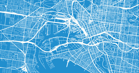 Naklejka premium Mapa miasta miejskiego wektor Melbourne, Australia