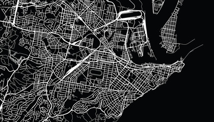 Urban vector city map of Newcastle, Australia