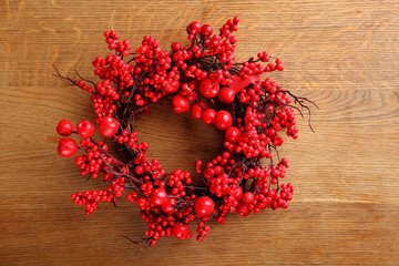Christmas wreath of red berries