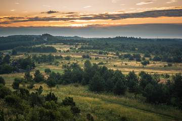 Fototapeta premium View from Mountain Biaklo near Olsztyn in Jura Krakowsko-Czestochowska, Poland