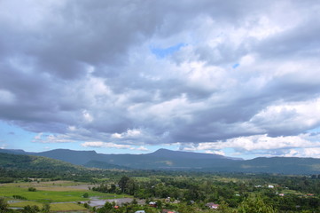 Fototapeta na wymiar landscape from hill on Khao Lon mountain in Thailand