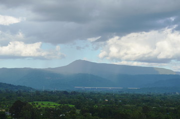 landscape from hill on Khao Lon mountain in Thailand