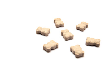  vitamins, tablets, pills, white background