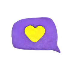 plasticine speech bubble isolated on white