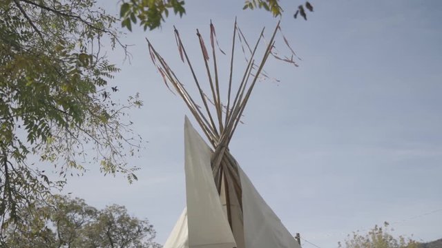 Top structure of a Native American Teepee
