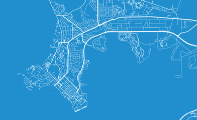 Urban vector city map of Darwin, Australia