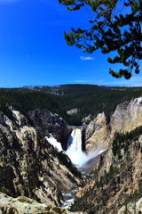 Fototapeta na wymiar Yellowstone Grand Canyon Waterfalls view