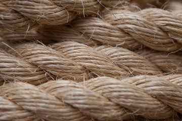Fototapeta premium Roll of ship ropes as background texture
