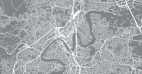 Urban vector city map of Brisbane, Australia - obrazy, fototapety, plakaty