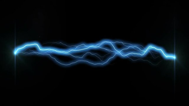 Lightning Strikes on Black Background. Electrical Storm. Loop Animation