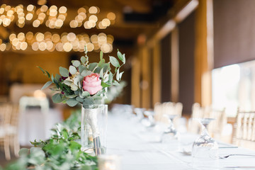 wedding table with flowers