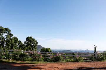 Loei, Thailand garden valley with Mountain