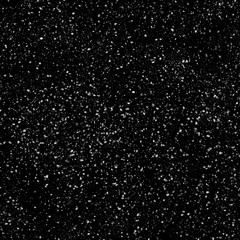 Isolated natural white snow texture effect on black night background. Winter snowflakes.