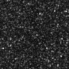 Isolated natural white snow texture effect on black night background. Winter snowflakes.