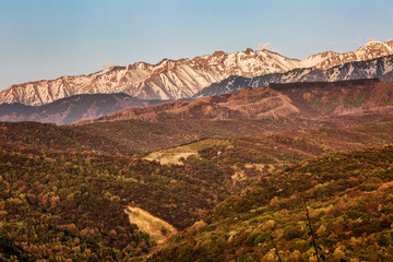 Beautiful mountain landscape and clear blue sky