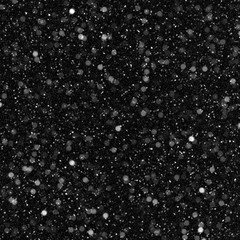 Isolated natural white snow texture effect on black night background. Winter snowflakes.