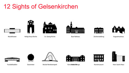 12 Sights of Gelsenkirchen - obrazy, fototapety, plakaty